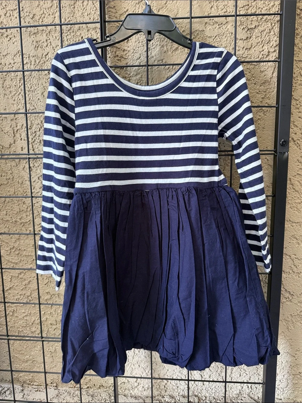 GAP Navy and White Striped Long-Sleeve Casual Dress